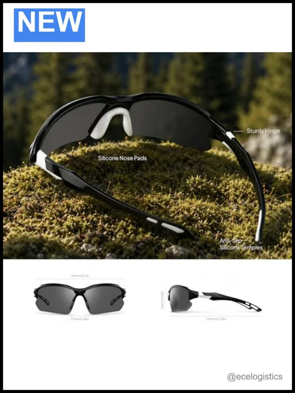 3 Pack Polarized Sports Sunglasses Half Frame UV Protection Running Cycling